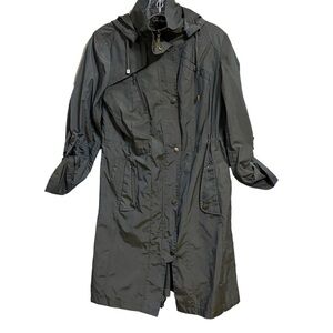 Cole Haan Womens Rain Coat Jacket Adjustable Waist Mid Length Sz XS